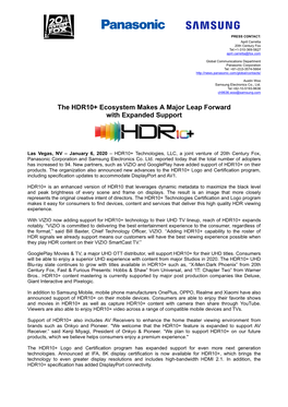 The HDR10+ Ecosystem Makes a Major Leap Forward with Expanded Support