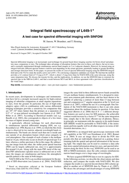 Integral Field Spectroscopy of L449-1