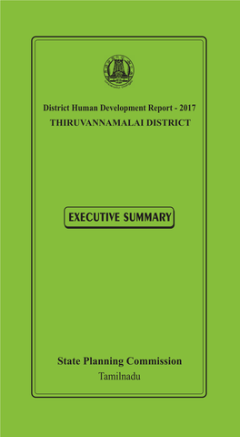 Thiruvannamalai District Executive Summary District Human Development Report Thiruvannamalai District