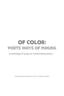 Of Color: Poets’ Ways of Making