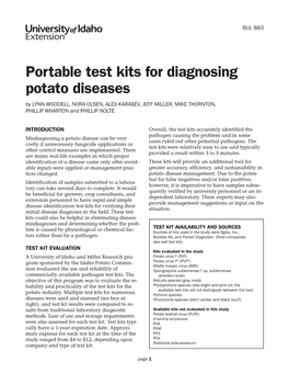 Portable Test Kits for Diagnosing Potato Diseases