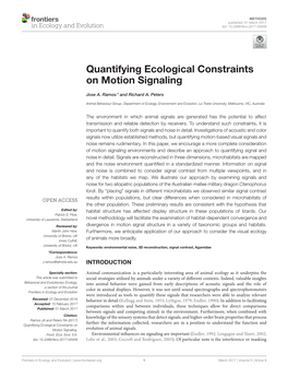 Quantifying Ecological Constraints on Motion Signaling