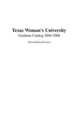 2006-2008 Graduate Catalog