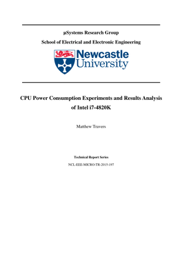 CPU Power Consumption Experiments and Results Analysis of Intel I7-4820K