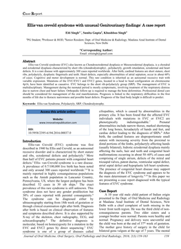 Ellis-Van Creveld Syndrome with Unusual Genitourinary Findings: a Case Report