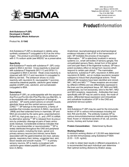 Anti-Substance P Antibody Produced in Rabbit (S1542)