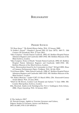 Syphilis in Victorian Literature and Culture, Palgrave Studies in Literature, Science and Medicine, DOI 10.1007/978-3-319-49535-4 290 BIBLIOGRAPHY