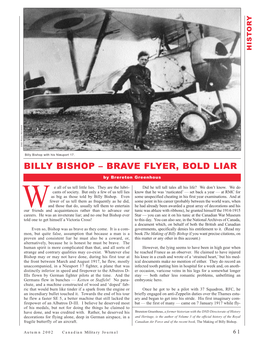 Billy Bishop – Brave Flyer, Bold Liar