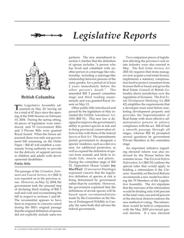 Legislative Reports