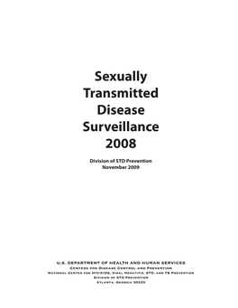 Sexually Transmitted Disease Surveillance 2008