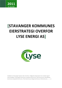 Eierstrategi for Lyse AS (2011)