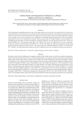 Carbon Stock and Sequestration Valuation in a Mixed