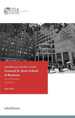 Insider's Guide: Leonard N. Stern School of Business