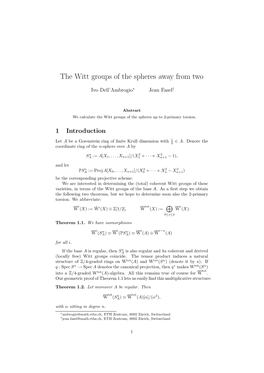 The Witt Groups of the Spheres Away from Two