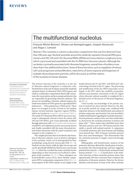 The Multifunctional Nucleolus