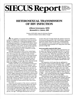 Heterosexual Transmission of Hiv Infection