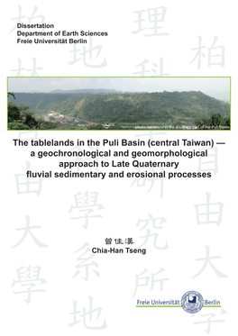 The Tablelands in the Puli Basin (Central Taiwan)—A
