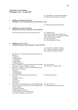 168 Tonkünstler-Versammlung Wiesbaden, [4.] 5. – 8. Juni 1879