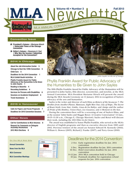 MLA Fall 2013 Newsletter