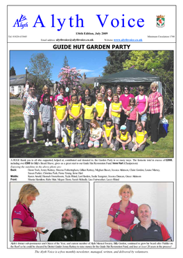 Alyth Voice 136Th Edition, July 2009 Tel