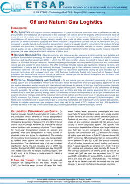 Oil and Natural Gas Logistics