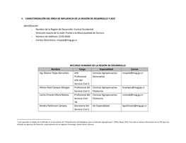 A- Caracterización Del Área De Influencia De La Región De Desarrollo Y Aea1