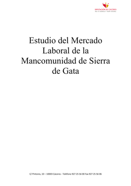 Estudio Del Mercado Laboral De La Mancomunidad De Sierra De Gata