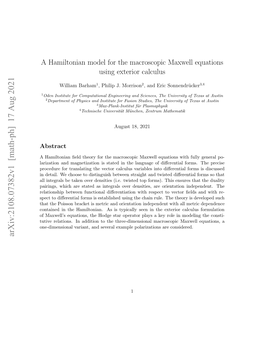 A Hamiltonian Model for the Macroscopic Maxwell Equations