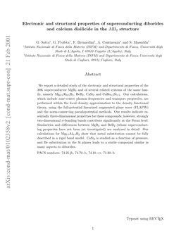 Electronic and Structural Properties of Superconducting Diborides And