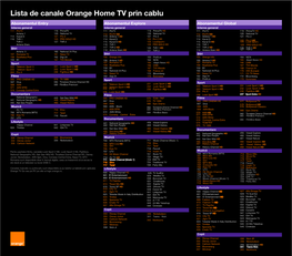 Lista De Opțiuni Orange Home TV Prin Cablu