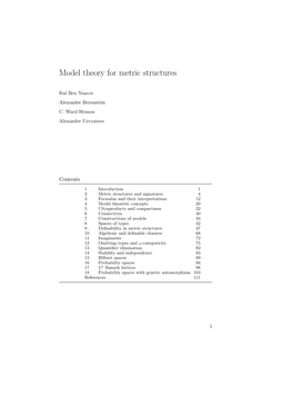 Model Theory for Metric Structures