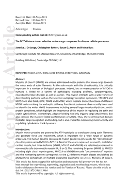 The MYO6 Interactome