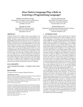 Does Native Language Play a Role in Learning a Programming Language?