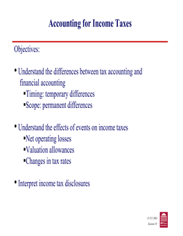 Accounting for Income Taxes