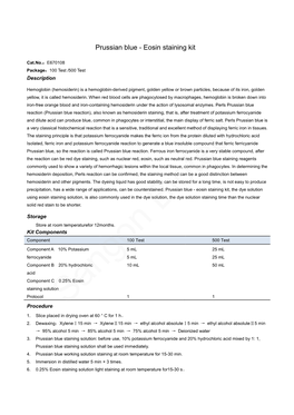Prussian Blue - Eosin Staining Kit