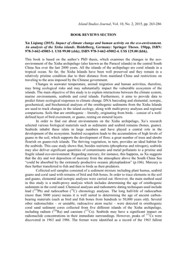 Island Studies Journal, Vol. 10, No. 2, 2015, Pp. 263-286 BOOK REVIEWS