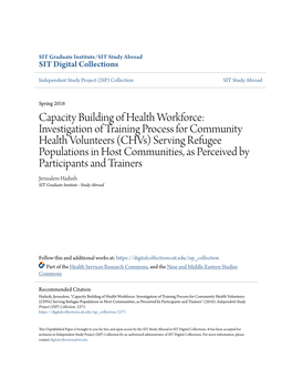 Investigation of Training Process for Community Health Volunteers