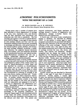 Atrophic Polychondritis