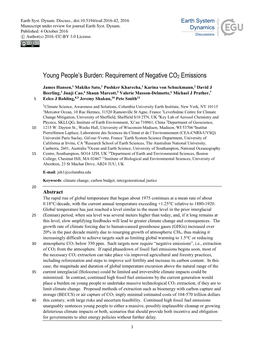 Young People's Burden: Requirement of Negative CO2 Emissions