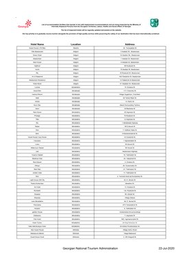 Full Hotel List (Website PDF)