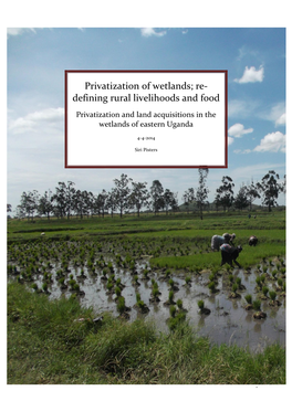 Privatization of Wetlands; Re- Defining Rural Livelihoods and Food
