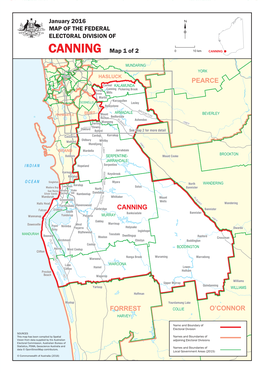 A4 Map of the Electoral Division of Canning