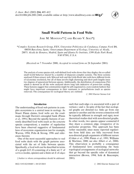 Small World Patterns in Food Webs