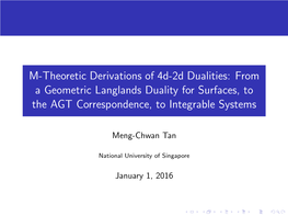 From a Geometric Langlands Duality for Surfaces, to the AGT Correspondence, to Integrable Systems