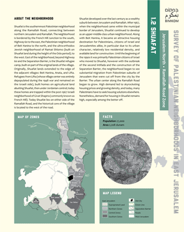 1.2 Shuafat About the Neighborhood Shuafat Developed Over the Last Century As a Wealthy Suburb Between Jerusalem and Ramallah