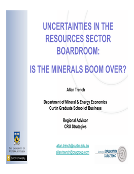 Is the Minerals Boom Over?