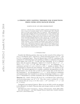 A Strong Open Mapping Theorem for Surjections from Cones Onto Banach Spaces