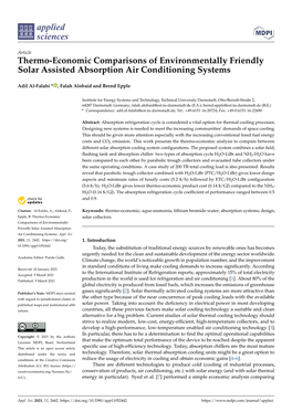 Thermo-Economic Comparisons of Environmentally Friendly Solar Assisted Absorption Air Conditioning Systems