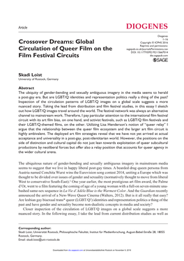 Global Circulation of Queer Film on the Film Festival Circuits
