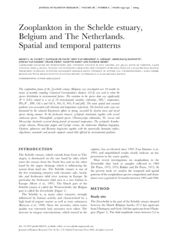 Zooplankton in the Schelde Estuary, Belgium and the Netherlands